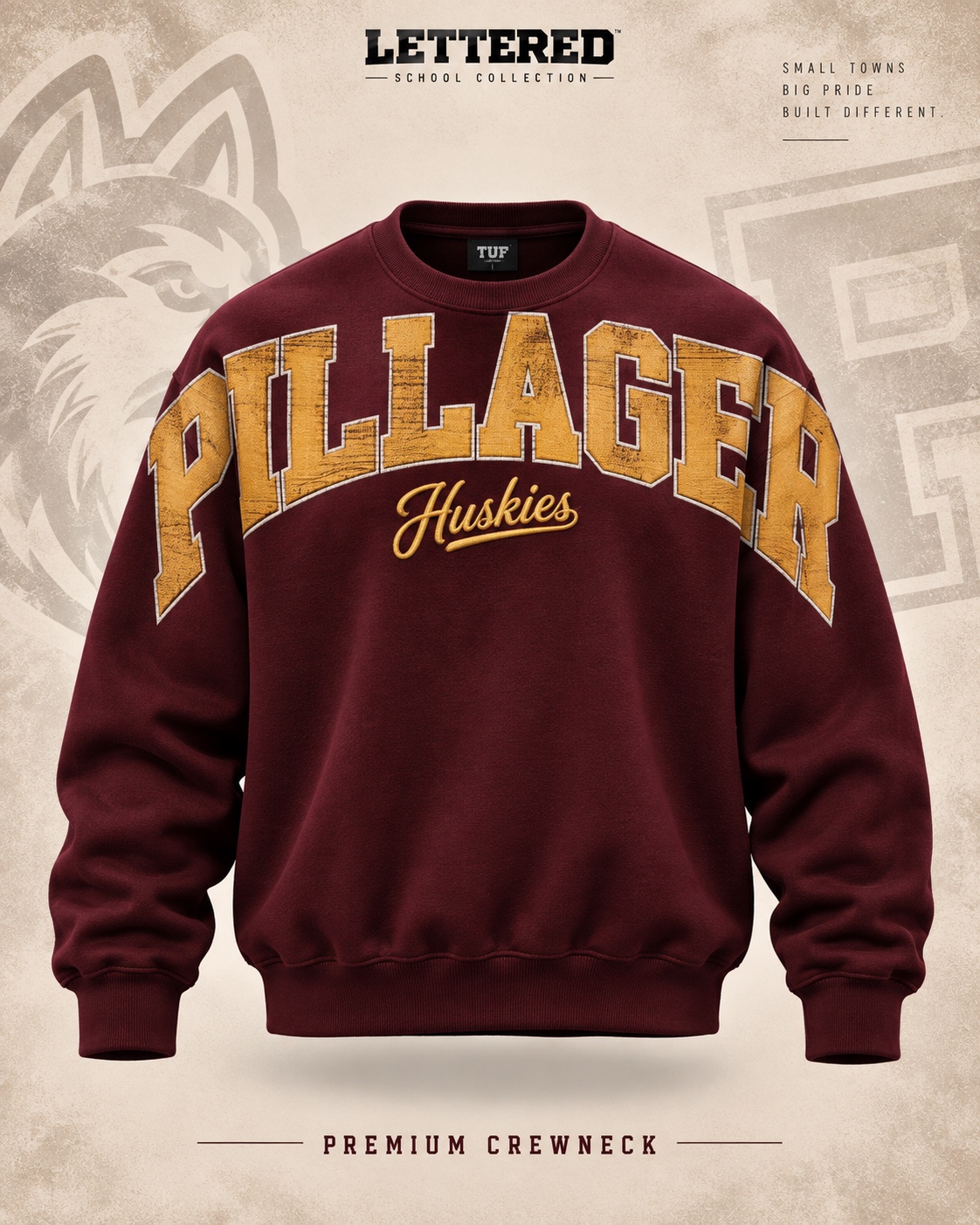 Pillager Huskies the statement crewneck design
